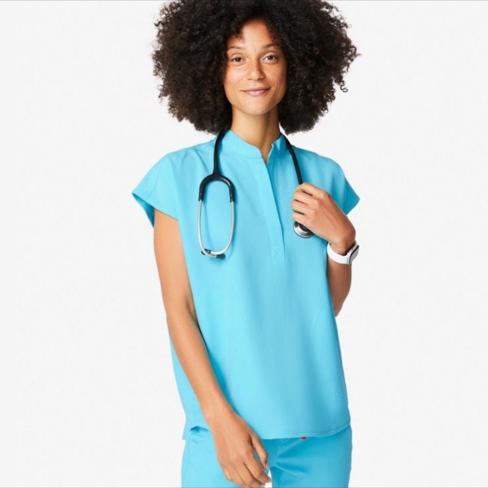 FIGS Rafaela™ Top - Limited Edition Neon Blue - Size Extra Small